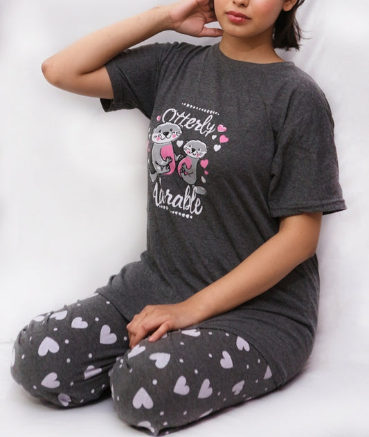 Otterly Adorable Women's Nightwear Set – Cute & Comfy