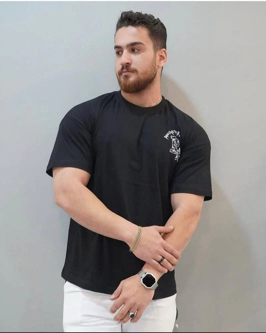 new stylish rock star printed dorp shoulder t.shirt for mens and boys casual wear.