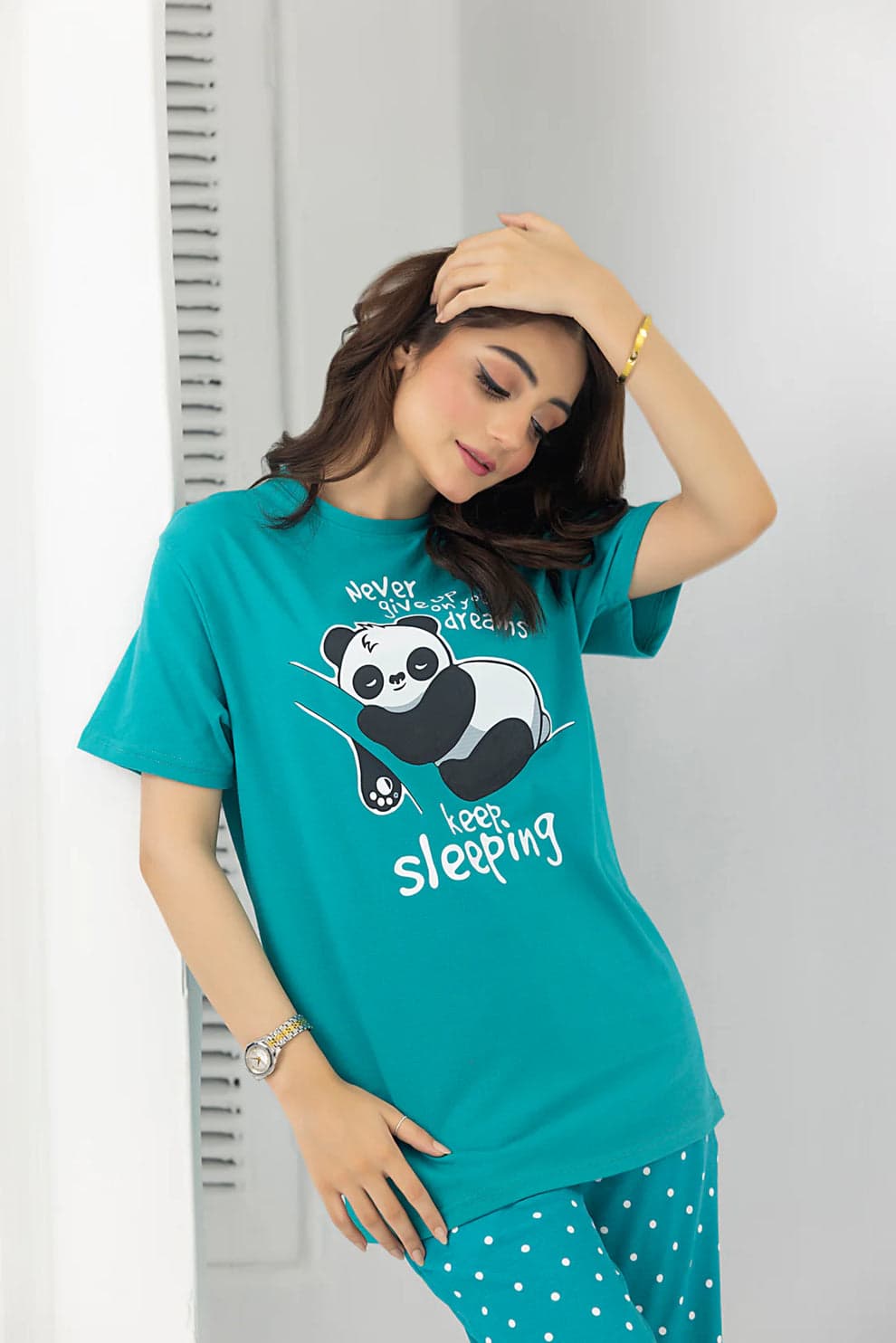 Never Give up Printed Night Suit
